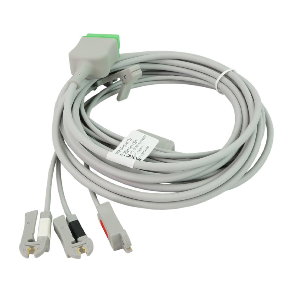 ECG Trunk Cable, 3-ld w/ integrated grabber leadwire, AHA, 3.6 m/12 ft. ECG Trunk Cable, 3-ld w/ integrated grabber leadwire, AHA, 3.6 m/12 ft.